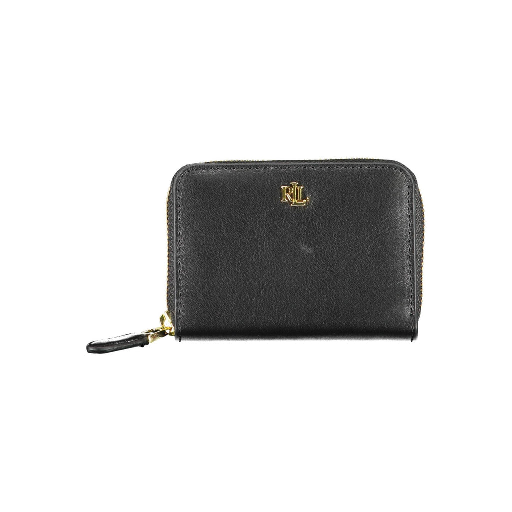 Lauren Ralph Lauren — Petit Portefeuille Cuir Vachette Femme Noir