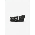 Michael Kors Grommet Leather Belt — Black Silver