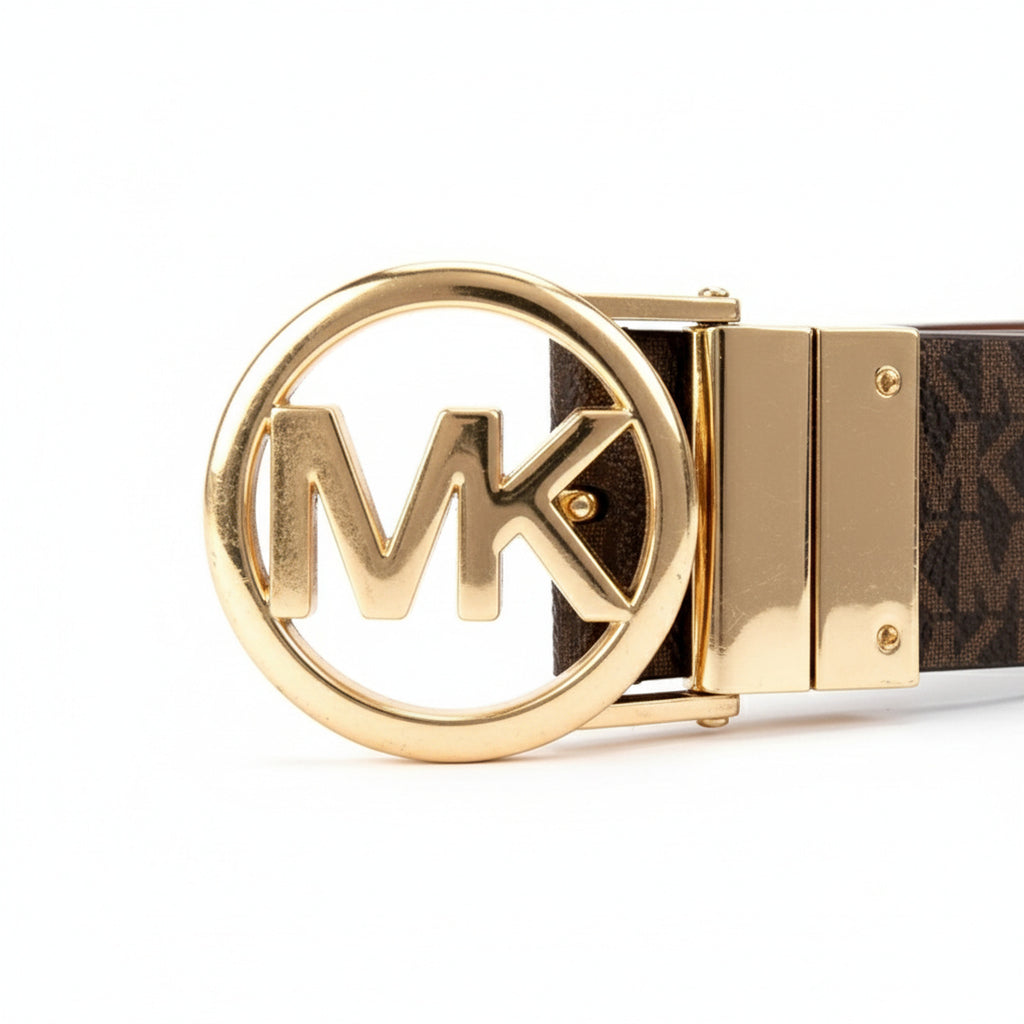 Michael Kors MK Logo Reversible Belt — Marron & Beige