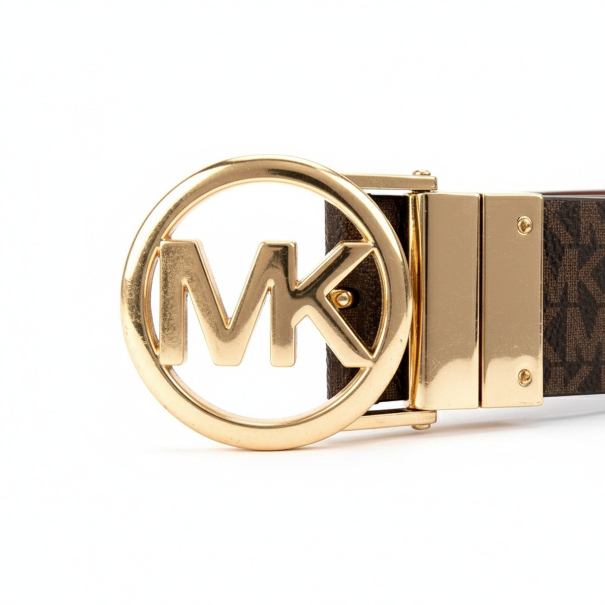 Michael Kors MK Logo Reversible Belt — Marron & Beige