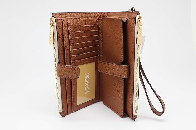 Michael Kors Jet Set Double Zip Wristlet — Vanilla Signature