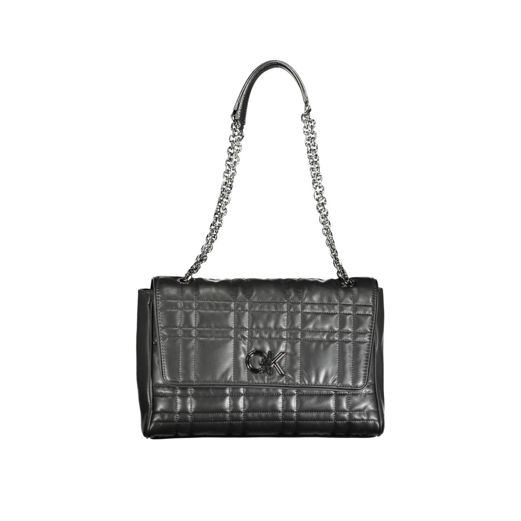 Sac à Main Calvin Klein Re-Lock Matelassé Chaîne Femme Noir