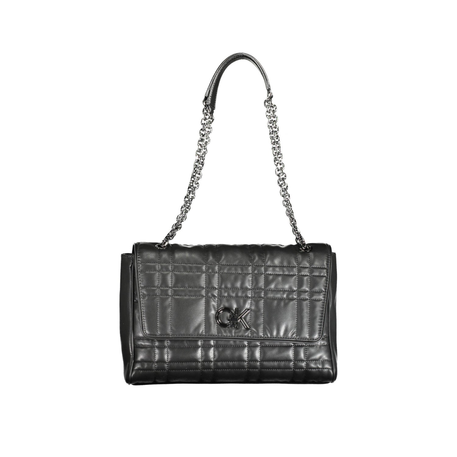 Sac à Main Calvin Klein Re-Lock Matelassé Chaîne Femme Noir