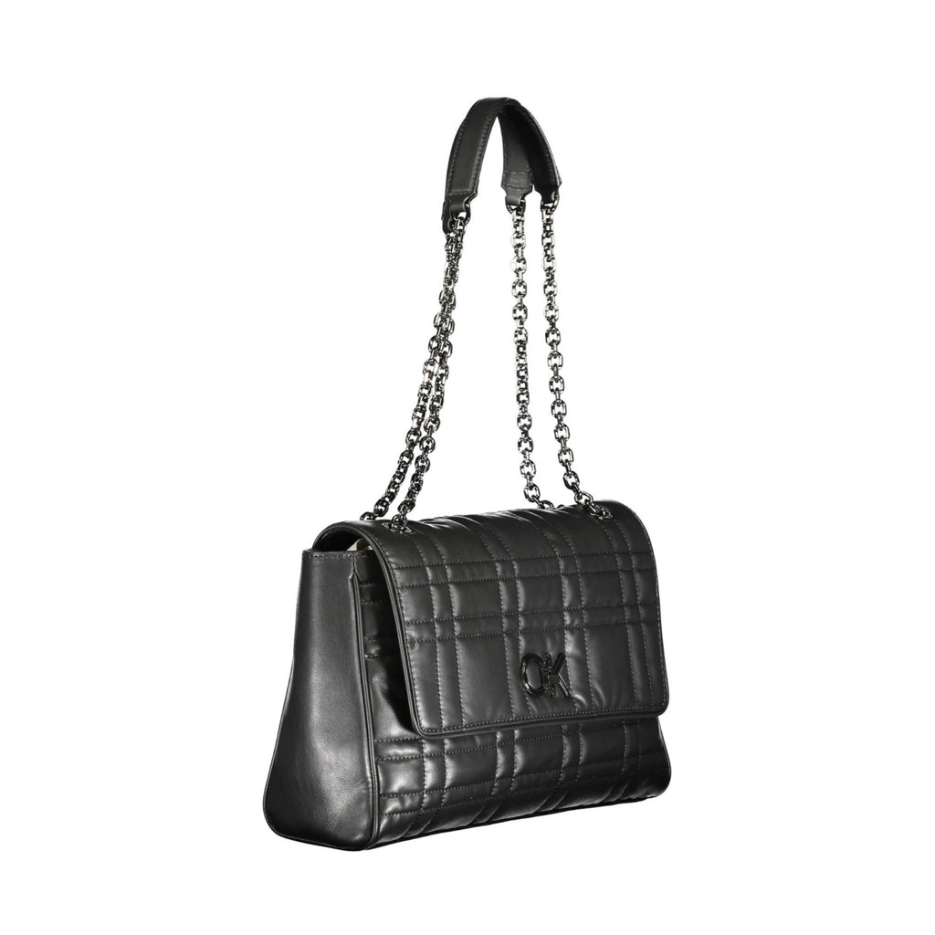Sac à Main Calvin Klein Re-Lock Matelassé Chaîne Femme Noir