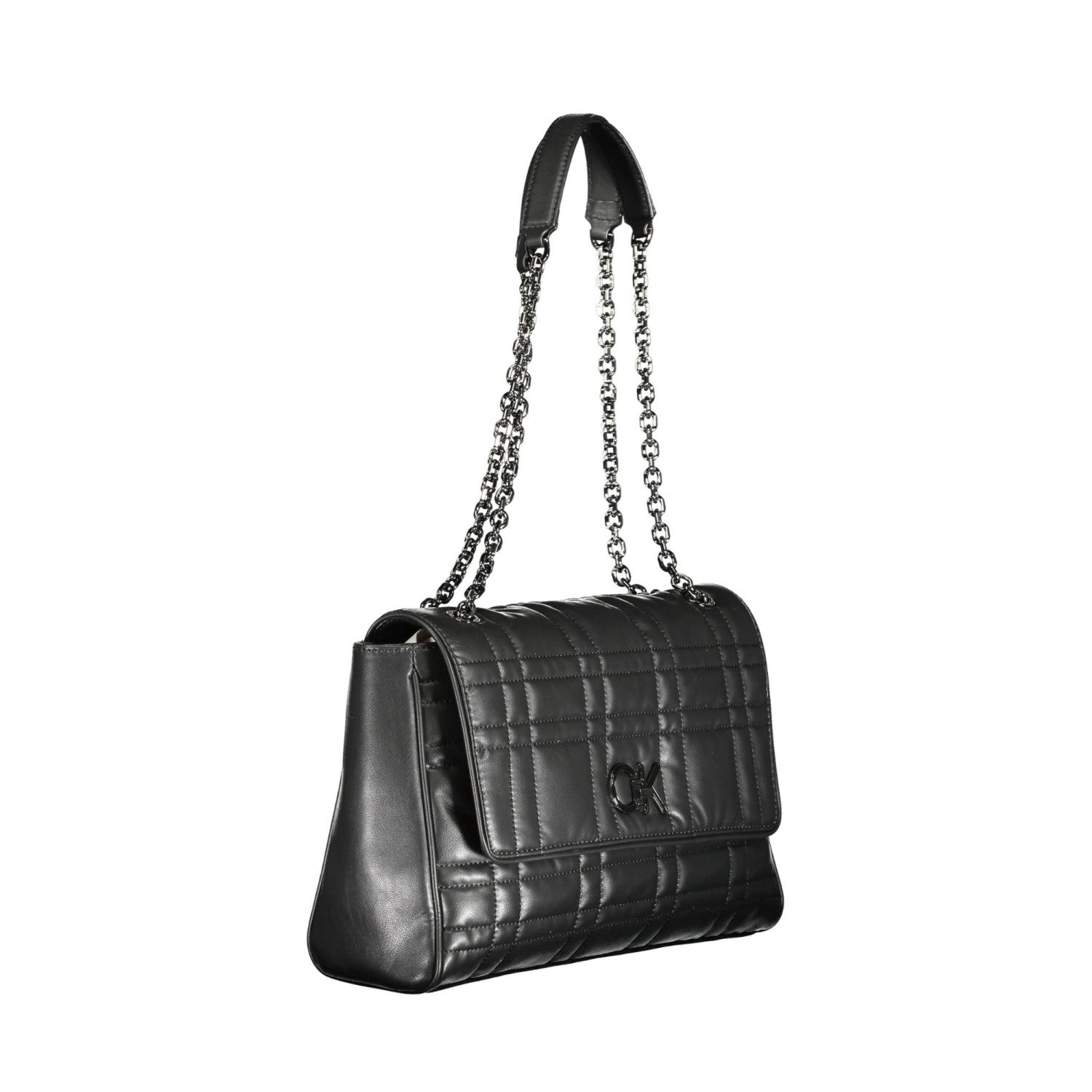 Sac à Main Calvin Klein Re-Lock Matelassé Chaîne Femme Noir