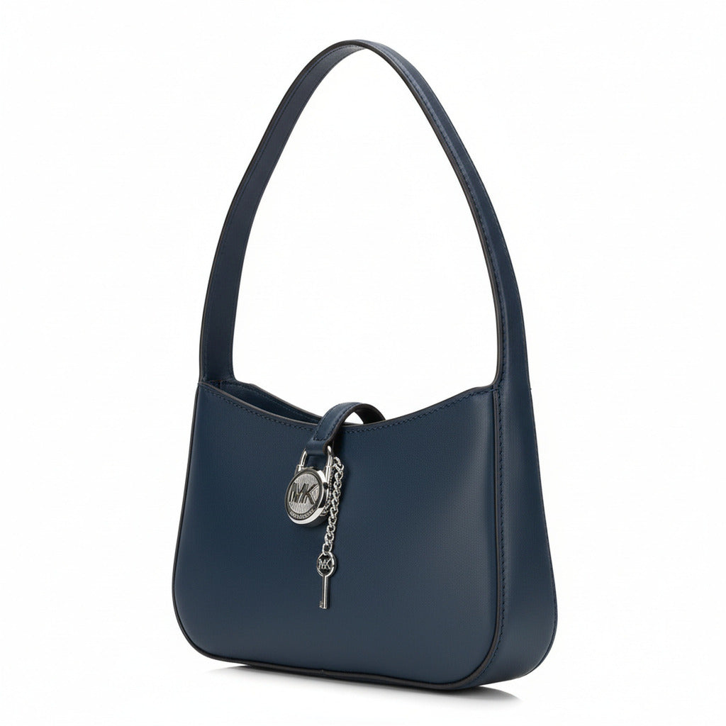 Michael Kors Lyra Leather Shoulder Bag — Navy, Blanc & Beige