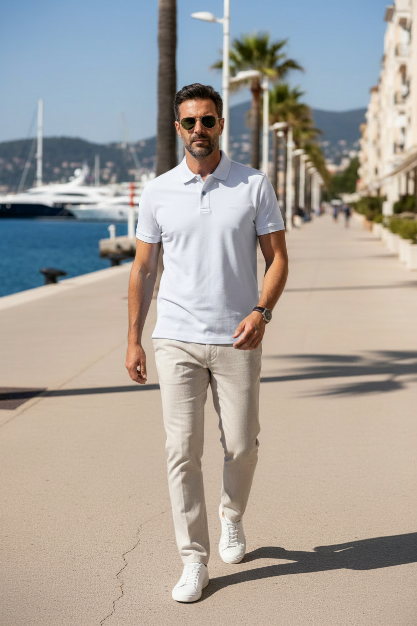 Ambiance Polo Hugo Boss Prime Blanc