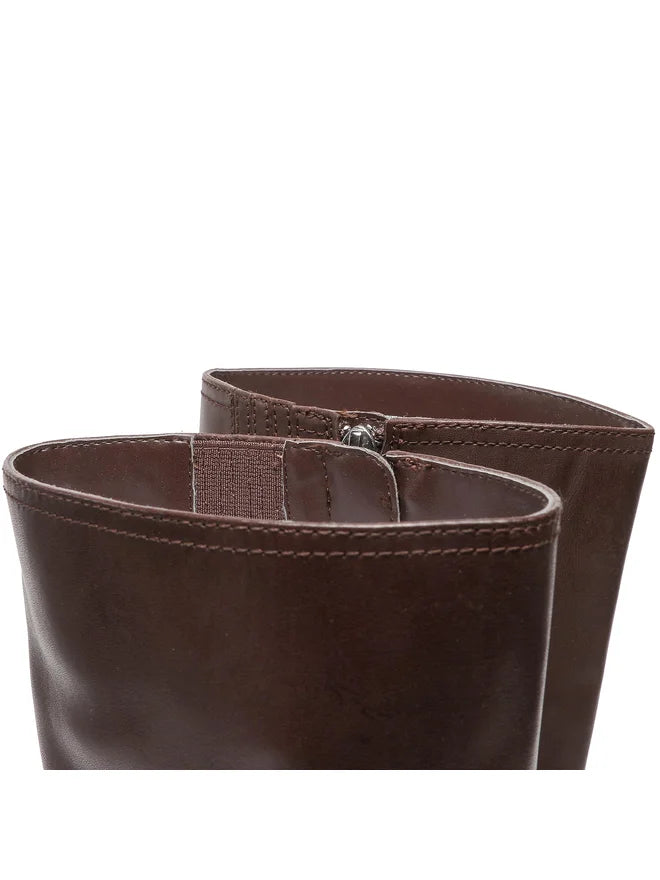 Lauren Ralph Lauren Britanney — Bottes Hautes Cuir Femme Marron