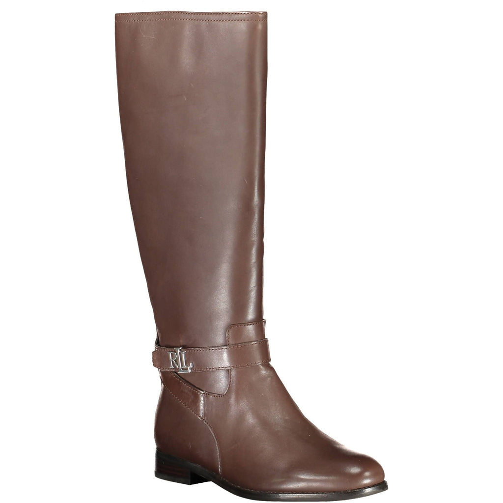 Lauren Ralph Lauren Britanney — Bottes Hautes Cuir Femme Marron