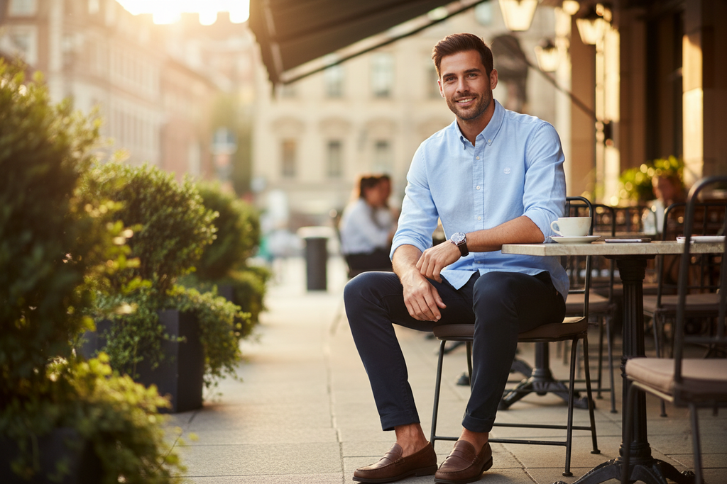 Chemise Timberland Oxford bleu ambiance