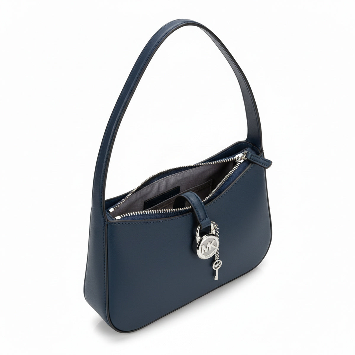 Michael Kors Lyra Leather Shoulder Bag — Navy, Blanc & Beige