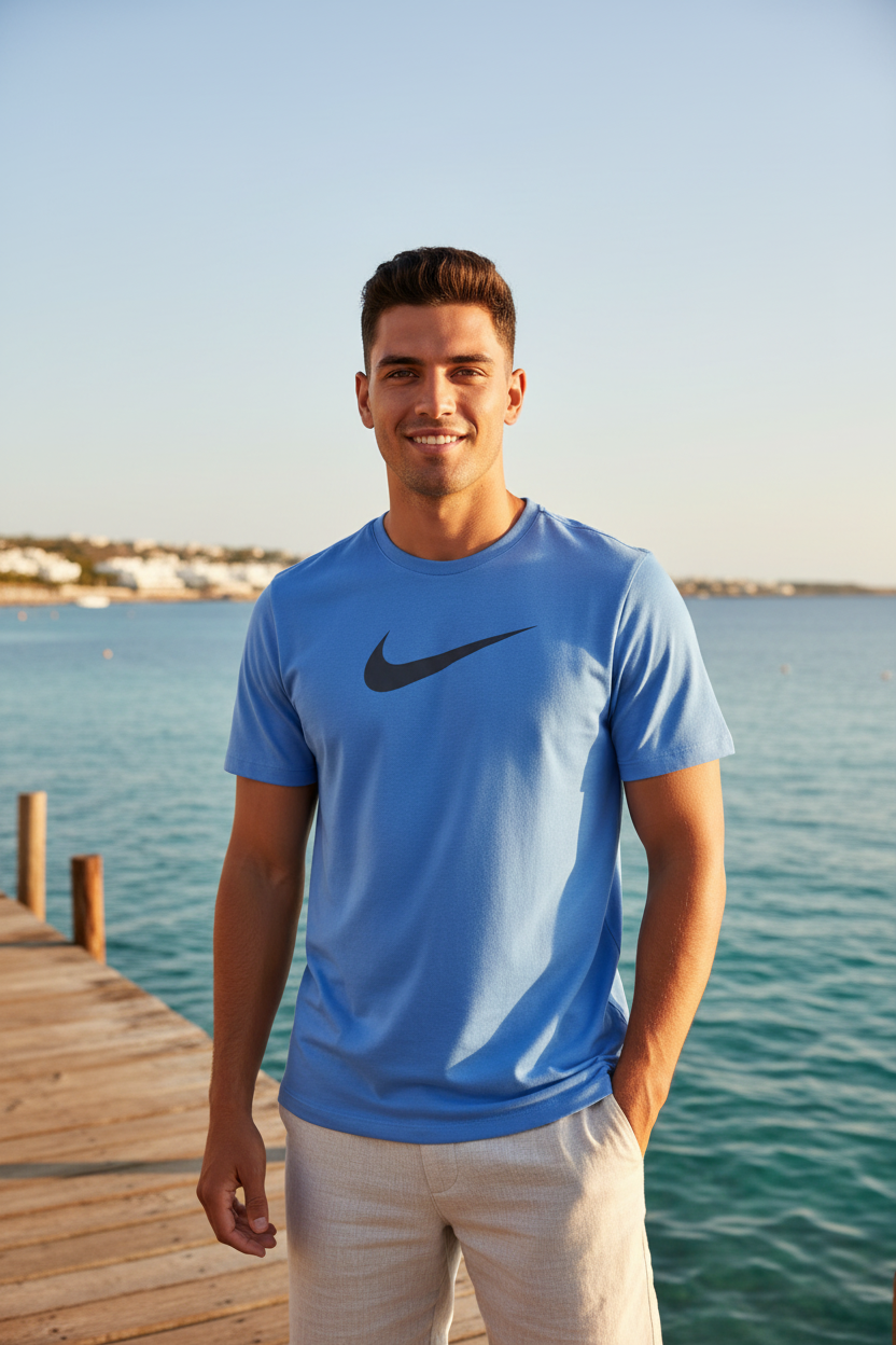Photo ambiance piscine/plage — T-Shirt Nike Swoosh NESSG523