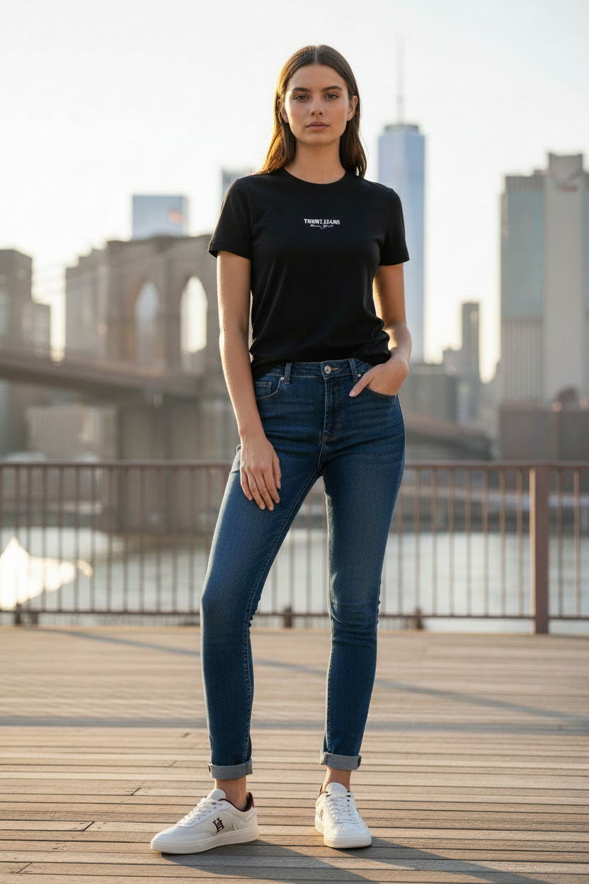 Sneaker TH — Jean + Tee Tommy Jeans New York Noir