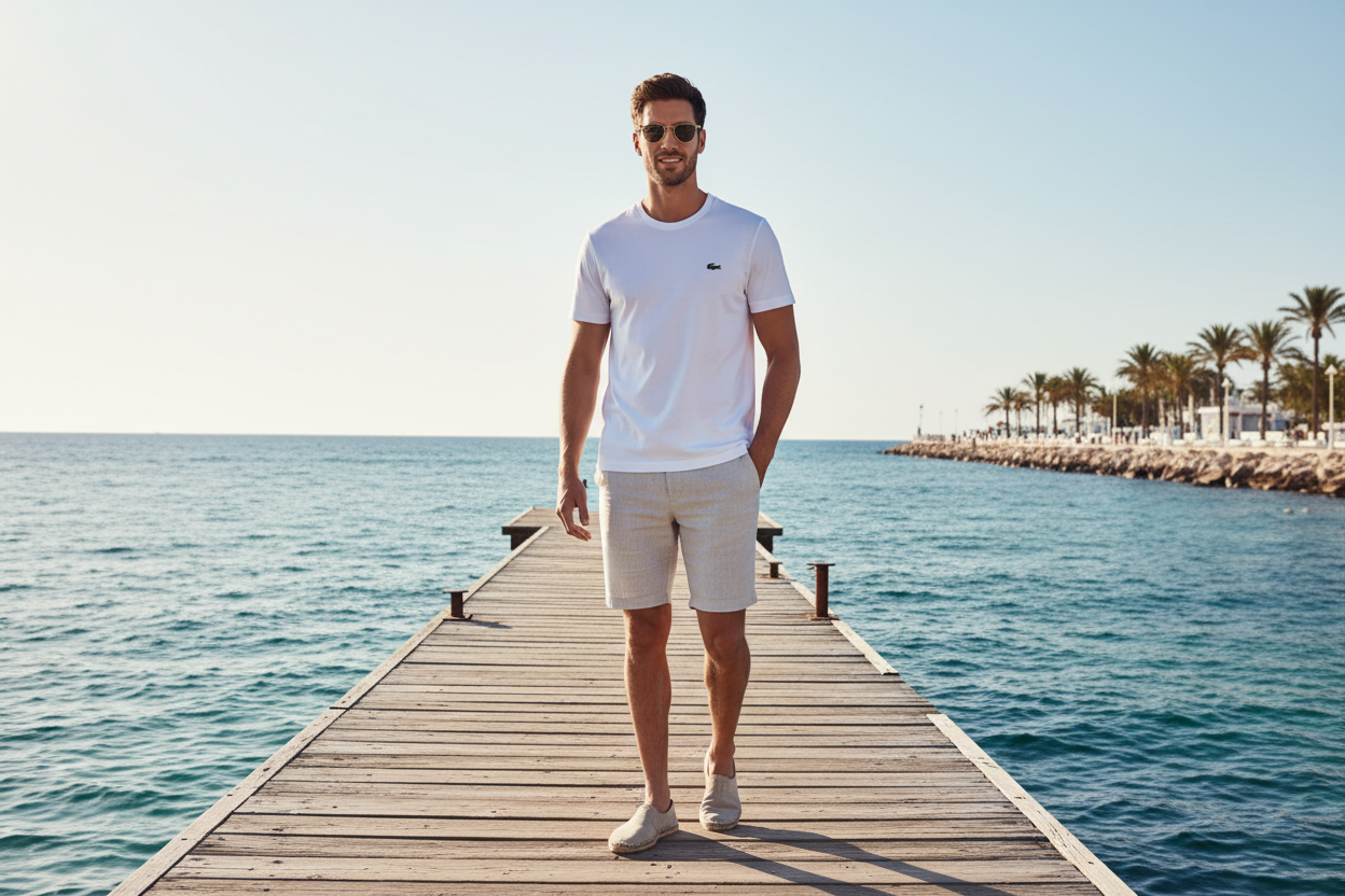 T-Shirt Lacoste White Seaside